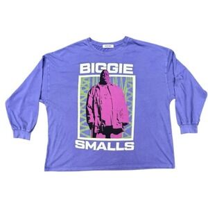 Daydreamer Biggie Smalls Purple Graphic Long Sleeve Tee - Flaw